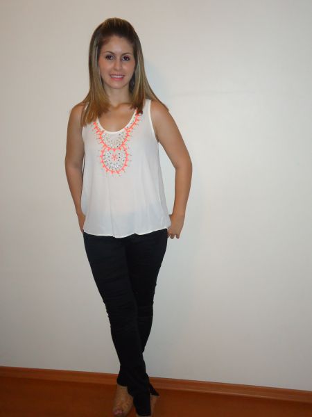 BL8025 - Blusa detalhe laranja