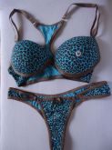 Conj. azul turquesa onça c/ marrom